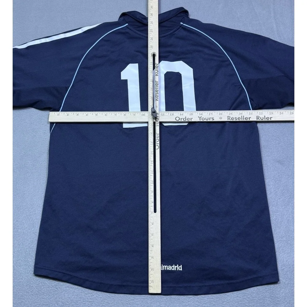 Real Madrid Siemens #10 Soccer Jersey Navy Custom Team Football Shirt Mens L
